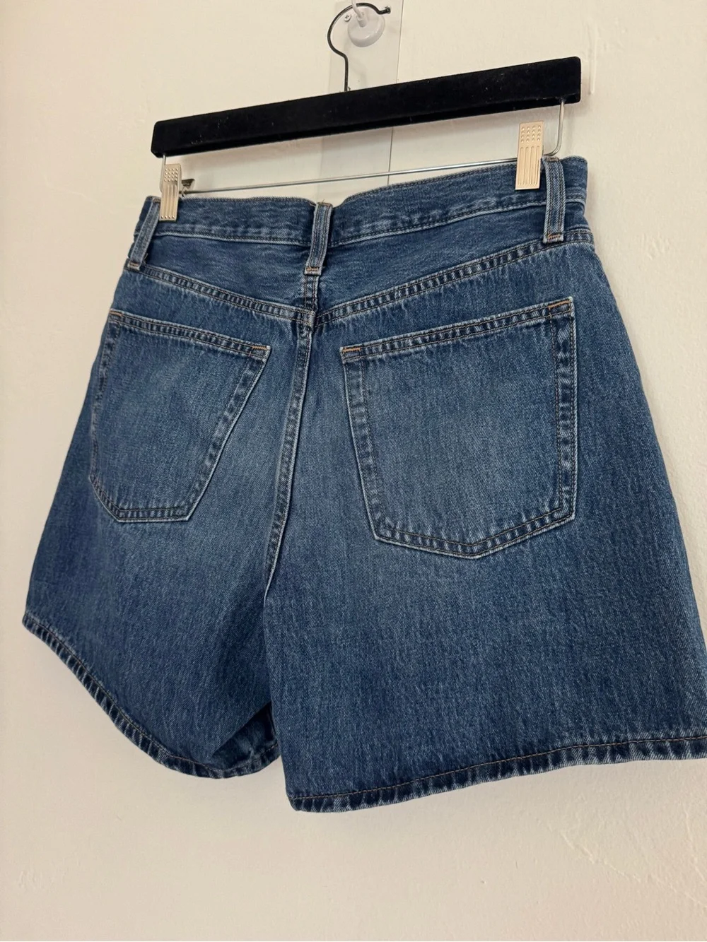 Uniqlo High Rise Baggy Denim Shorts Blue
